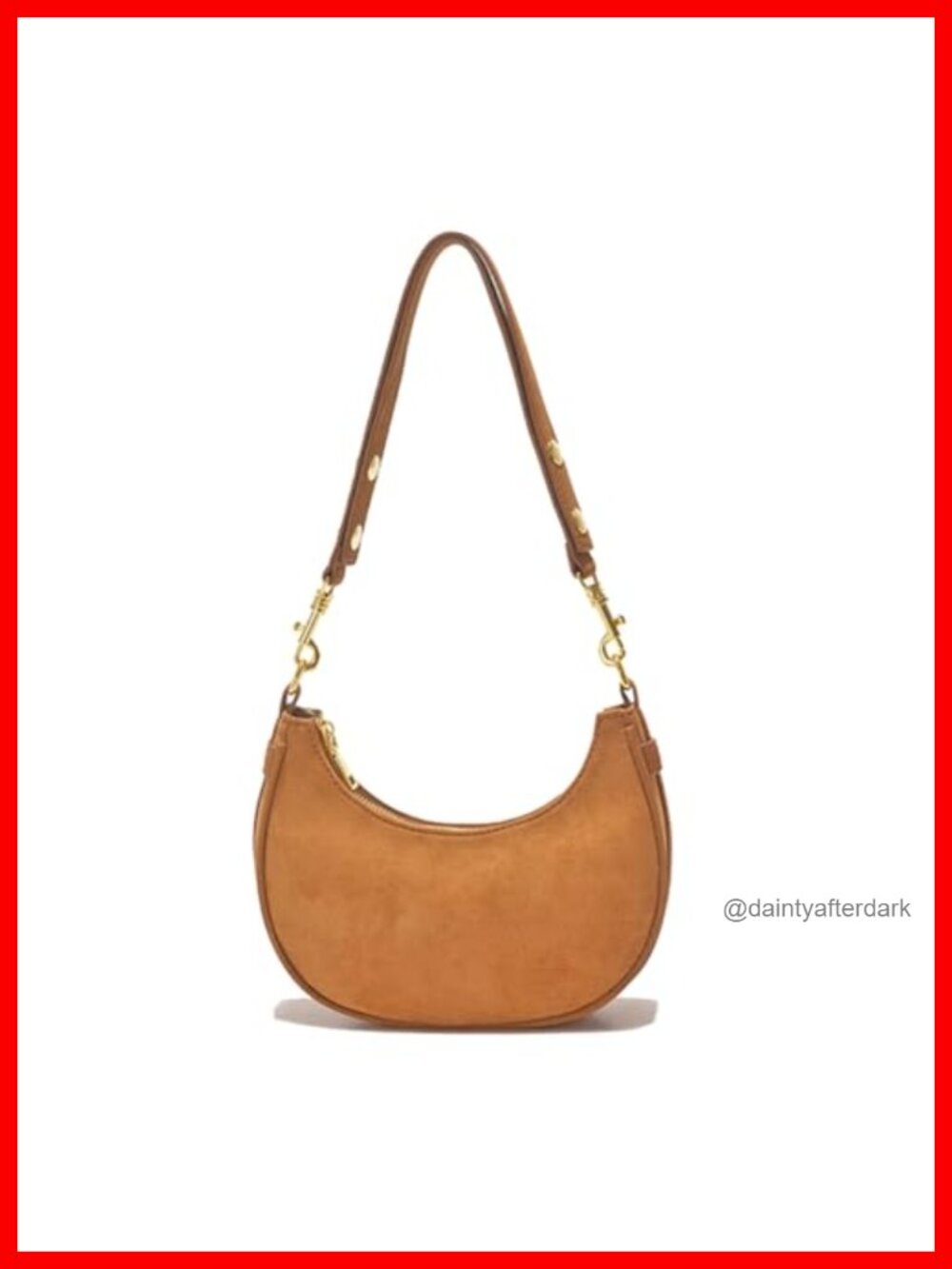 Women Suede Purse Crescent Hobo Crossbody Shoulder Bag Adjustable Strap